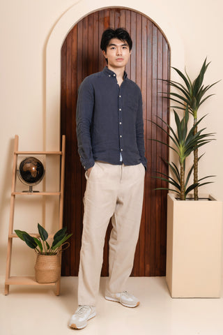 A.B.C.L. Hemp Blended Mastro Carpenter Pants in Stone