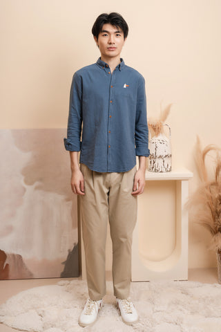 Olow Classico Goosy Shirt in Cobalt Blue