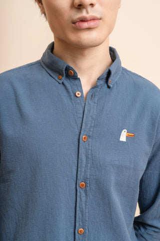 Olow Classico Goosy Shirt in Cobalt Blue