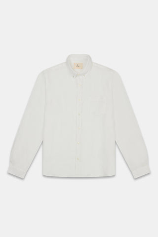 La Paz Button Down Long Sleeve Linen Shirt in Ecru