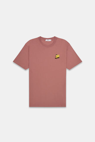 Olow Doggy Dog Embroidered Tee in Pomegranate