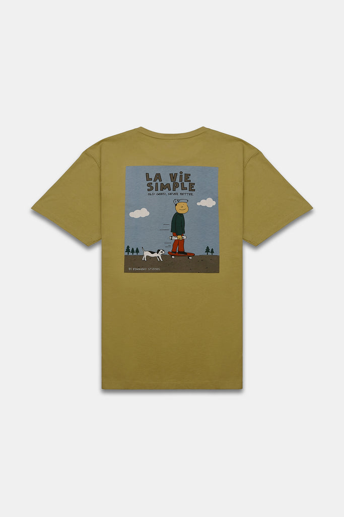 Edmmond Studios La Vie Simple Dog Tee - Tan
