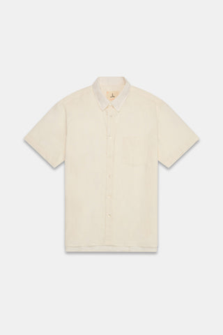 La Paz Ribeiro Short Sleeve Linen Shirt in Ecru