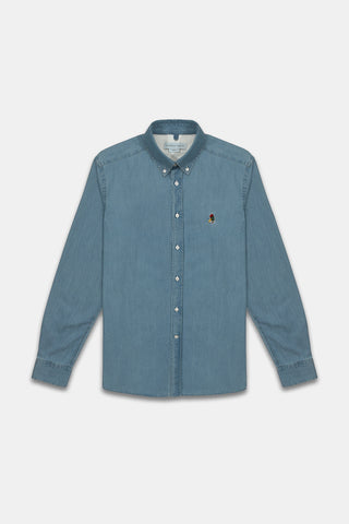 Edmmond Studios Special Duck Button Down Denim Shirt - Bleach