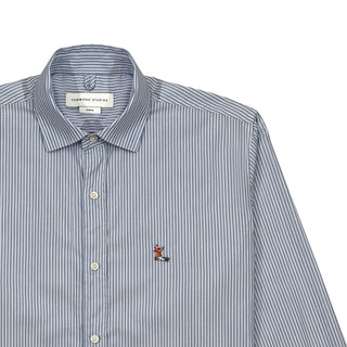 Edmmond Studios Bob Sled Smart Collar Shirt - Navy Stripes