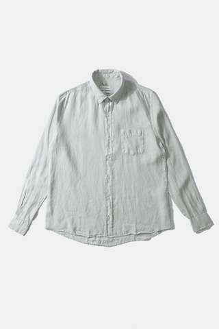 Edmmond Studios - Long Sleeve Button Down Collar Linen Shirt in Sage