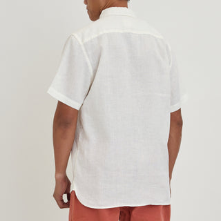 La Paz Ribeiro Short Sleeve Linen Shirt in Ecru
