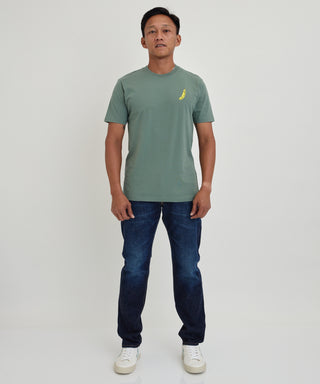 Olow Banana Chill Embroidered Tee in Green