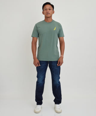 Olow Banana Chill Embroidered Tee in Green